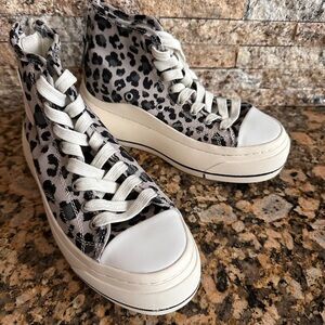 R13 Distressed Platform High Top Sneaker